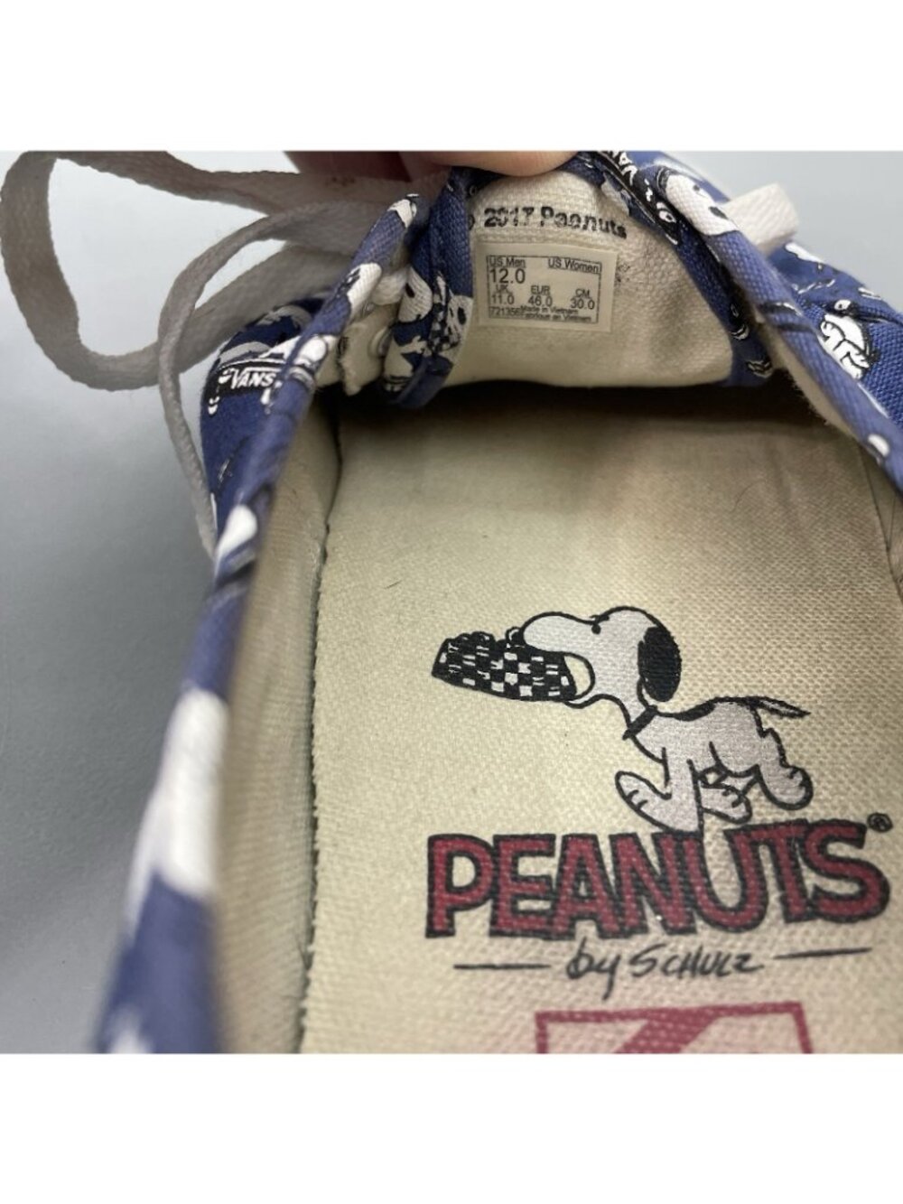 Vans x Peanuts Canvas Sneakers Shoes Snoopy Skateboarding Blue Mens 12 - Picture 14 of 14
